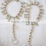 GOLD Tone Tcrystal Beads PAYAL Anklets Toe Ring Barefoot Sandal thumbnail-2