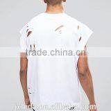 Customize Men Cheap 100% Cotton Super Oversized Jersey T-shirt With Distressing and Curved Hem thumbnail-5