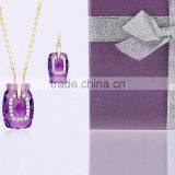 CZ Studded With Amethyst Stone Gold Plated Exclusive Pendantset thumbnail-1