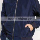 MGOO 2017 New Style Fashion Small Zip UP Bomber Jackets Women Custom Pockets Long Sleeves Coat With Padded thumbnail-4