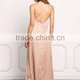 MGOO Hot Sale 2017 New Style Elegant Plain Satin Dress Champage Satin Maxi Dress Low Back Slip Sexy Dress thumbnail-6