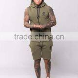 Khaki Cotton Fleece Shorts for Men High Quality Gym Shorts Black Sweat Shorts Tapered Jogger Pants thumbnail-4
