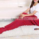 Adutls Ladies Kids Fish Scale Oyster Seamaid Mermaid Knitted Blanket thumbnail-3