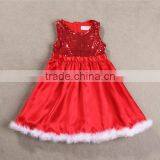 Newest Christmas Red Tulle Sequin Frocks Baby Girls Red Dresses thumbnail-1