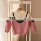 S32893W Spring 2017 New Girls Cardigan Lace Embroidery Knitted Sweater Kids Girls Knitting Cardigan thumbnail-1