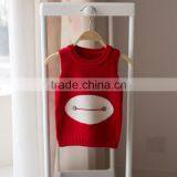 S32889W Kids Girls Knitted Vest Coat 2017 Cotton Cartoon Sweater Waistcoat Baby Girls Vest thumbnail-5