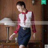 Custom Sample Office Uniforms Ladies Long Coat Design Women Office Suit thumbnail-4