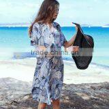 Summer New Design Casual Dresses Beach Wind Style Printing High-waist Elegant Thin Ladies Long Chiffon Dress thumbnail-1
