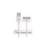IPad IPod 1.2M / 4 Feet USB Data Transfer Cable , USB 2.0 A Type 30 Pin Data Cable