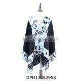 in Stock Women Winter Warm Pictures of Ponchos With Fringe thumbnail-1