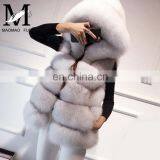 Top Quality Comfortable Wholesale Vest Real Fox Fur Hood Vest / Cheap Fur Vest thumbnail-6
