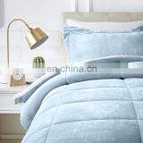 2020 Amazon Hot Sale Home Textile Ultra-Soft Knife Edge Box Quilted Micro Minky Flannel Comforter Set Luxury