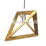 Classic Nordic Design Living Room Triangle Art Decorative Solid Wood LED Pendant Lamp thumbnail-5
