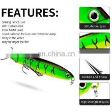 Amazon Top Sales Sinking Pencil Lure 6 Colors 80/100mm Pencil Fishing Hard Lure Wholesale thumbnail-3