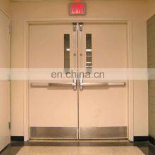 Double Leaf Apartment Building Entry Doors Steel Fire Rated Glass Door