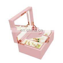 High-grade Korean Style Multi-functional Large Capacity Cosmetics Box Portable PU Jewelry Storage Box thumbnail-2