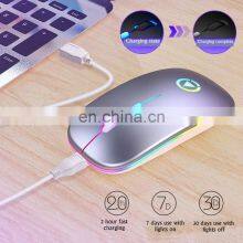Drop Shipping Orginal Ultra-Thin Mini A2 Wireless Mouse Silent Mute Rechargeable LED Colorful Lights Computer Mouse thumbnail-5
