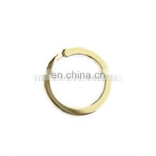 Manufacture Quality Metal Iron Stainless Steel Light Golden Flat Split Key Rings Ring