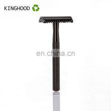 Ready to Ship OEM Logo Classic Metal Brass 3 Types of Razor Heads Double Edge Safety Razor For Face thumbnail-3