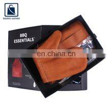 Anthracite Fitting Matching Stitching Wholesale Vintage Pattern BBQ Cooking Leather Apron Manufacturer thumbnail-3