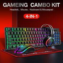Amazons Top TF400 Gaming Wired Keyboard Mouse 4 in 1 Combos Keyboard Mouse Mousepad Speaker Set for Tablets thumbnail-3