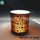 Hot Sale Eletroplated Silver & Laser Engraving Hollowmas Glass Candle Holders