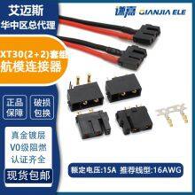 Amass XT30 Brass High-Current Connector Male to Female 2+2 Battery With Signal Pin