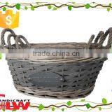 S/3 New Product Willow&woodchip Plant Pot, Garden Flower Basket, Garden Furniture Basket With Plastic Liner thumbnail-1