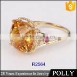 Wholesale 10k Gold Gemstone Engagement Ring Jewelry With Citrine 2015 New Design thumbnail-4
