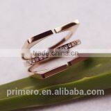 New Personalized Stainless Steel 3 Layers Inlay Crystal Finger Rings for Women thumbnail-2