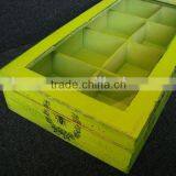 Rustic Wooden Sundries Storage Box With Glasses