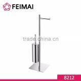 New Design Brass SS304 Free Standing Paper Roll Holder and Toilet Brush Quality Choice