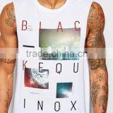 Blank Custom Gym Mens Sulimated Running Stringer Singlet Print And Embroidery Men Cotton Vest thumbnail-4