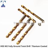 Factory sales directly, HSS M2/6542 fully ground twist drill bit, titanium coated