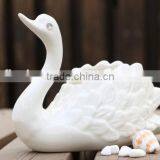 New Design White Swan Ceramic Flower Vase Decoration thumbnail-1