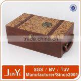 Dark Brown Two Bottles Wine pu Gift Packaging Box Quality Choice thumbnail-4