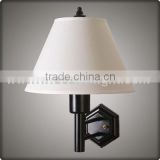 UL Listed Hotel Supplier Black Bed Lamp Hotel With White Fabric Shade W20191