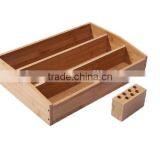 Hot Selling ! 2015 New Model 100% Bamboo Desk Organizer Cosmetics Storage Box thumbnail-2