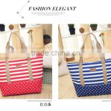 Cotton canvas beach tote bag