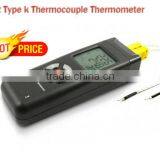 Industrial Digital LCD K Type Thermometer Dual Input + Thermocouple Probe TL-TK02 With Large LCD