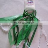 Green elastic ponytail holders