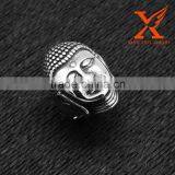 In Stock Custom Band Polished Stainless Steel Vintage Buddha Face Shape Fashion Men Rings Jewelry thumbnail-1