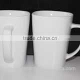 Factory wholesale printable porcelain white square coffee mugs