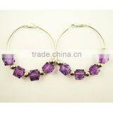 Hot Sales Beaded DIY Acrylic Round Design Hoop Earring for Gift New Fashion Jewelry thumbnail-3