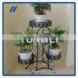 Folding Corner Bakers Rack Four Shelves - Black Wrought Iron Corner Shelf thumbnail-5
