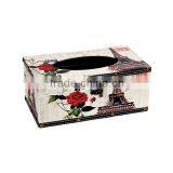 Household Canvas Wooden Square Tissue Box