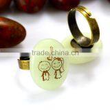 China Supplier Current Stone Pendant Ring Jewelry Wholesale Unique Bronze Rings With OEM Letter thumbnail-2