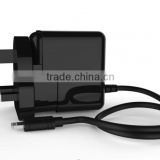 Hot sale USB port wall charger with UK plug for smartphone and tablet pc