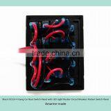 Black DC12V 4 Gang Car Boat Switch Panel With LED Light Rocker Circuit Breakers thumbnail-2
