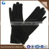 New style cheap cute women winter cotton knitted gloves with knitted cuff